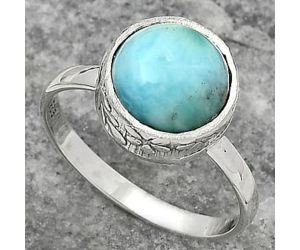 Natural Larimar (Dominican Republic) Ring size-8.5 SDR161970 R-1191, 10x10 mm