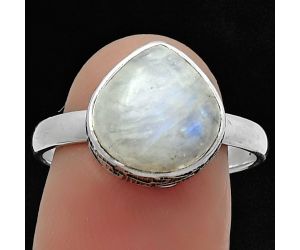 Natural Rainbow Moonstone - India Ring size-8.5 SDR161971 R-1191, 11x11 mm