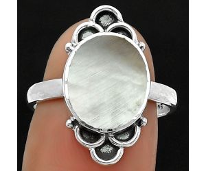 Natural Mother Of Pearl Ring size-7.5 SDR162105 R-1104, 10x12 mm