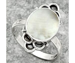 Natural Mother Of Pearl Ring size-7.5 SDR162105 R-1104, 10x12 mm