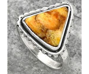 Natural Coral Jasper Ring size-7.5 SDR162158 R-1192, 12x13 mm