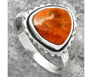 Natural Red Sponge Coral Ring size-8.5 SDR162169 R-1192, 11x11 mm
