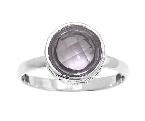 Faceted Natural Amethyst - Brazil Ring size-8 SDR162212 R-1191, 9x9 mm