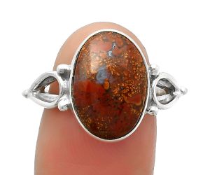 Natural Red Moss Agate Ring size-8 SDR162218 R-1224, 11x15 mm