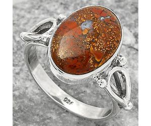 Natural Red Moss Agate Ring size-8 SDR162218 R-1224, 11x15 mm