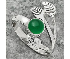 Natural Green Onyx Ring size-7.5 SDR162348 R-1251, 6x6 mm