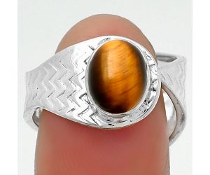 Natural Tiger Eye - Africa Ring size-8 SDR162366 R-1381, 7x9 mm