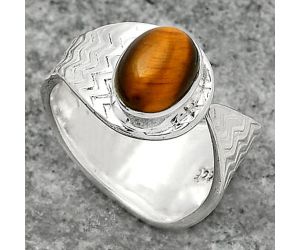 Natural Tiger Eye - Africa Ring size-8 SDR162366 R-1381, 7x9 mm