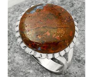 Natural Red Moss Agate Ring size-9 SDR162373 R-1652, 17x17 mm