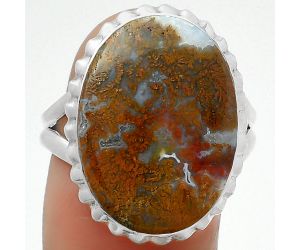 Natural Red Moss Agate Ring size-9 SDR162374 R-1652, 15x21 mm
