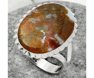 Natural Red Moss Agate Ring size-9 SDR162374 R-1652, 15x21 mm