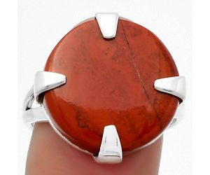 Natural Red Moss Agate Ring size-9 SDR162392 R-1305, 18x18 mm