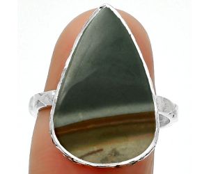 Natural Polygram Jasper Ring size-8 SDR162411 R-1191, 14x21 mm