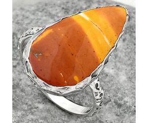 Natural Red Mookaite Ring size-9 SDR162418 R-1191, 12x24 mm