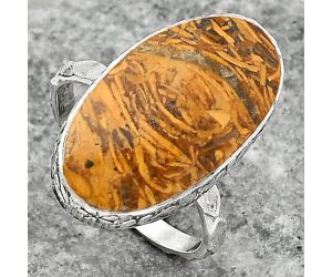 Natural Coquina Fossil Jasper - India Ring size-8 SDR162431 R-1191, 12x22 mm