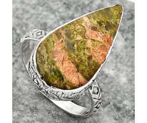 Natural Unakite Ring size-8 SDR162433 R-1191, 11x22 mm