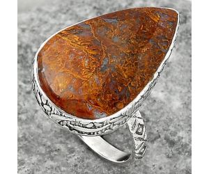 Natural Red Moss Agate Ring size-8 SDR162436 R-1191, 15x23 mm