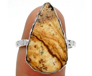Natural Picture Jasper Ring size-8.5 SDR162445 R-1191, 14x23 mm