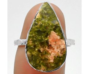 Natural Unakite Ring size-8 SDR162454 R-1191, 13x22 mm