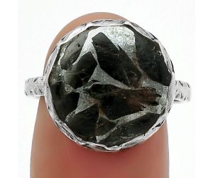 Natural Obsidian And Zinc Ring size-8.5 SDR162479 R-1191, 15x15 mm