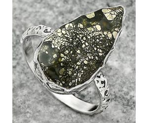 Natural Nipomo Marcasite Agate Ring size-8.5 SDR162482 R-1191, 11x20 mm