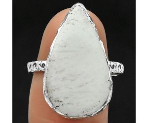 Natural White Scolecite Ring size-8.5 SDR162495 R-1191, 13x23 mm