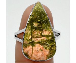 Natural Unakite Ring size-9 SDR162508 R-1191, 14x25 mm