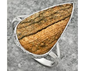 Natural Picture Jasper Ring size-10 SDR162510 R-1191, 13x23 mm
