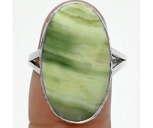 Natural Serpentine Ring size-9 SDR162523 R-1191, 14x24 mm