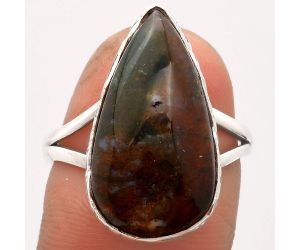 Natural Texas Moss Agate Ring size-9 SDR162552 R-1191, 12x22 mm