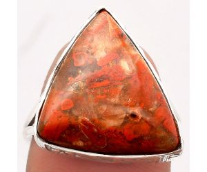 Natural Red Brecciated Jasper Ring size-9 SDR162556 R-1191, 17x21 mm