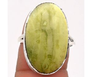 Natural Serpentine Ring size-9.5 SDR162565 R-1191, 16x26 mm
