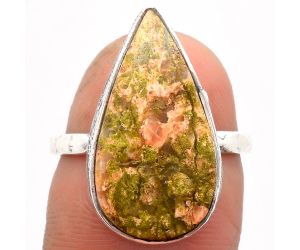Natural Unakite Ring size-7 SDR162804 R-1191, 12x22 mm