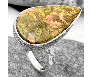 Natural Unakite Ring size-7 SDR162804 R-1191, 12x22 mm