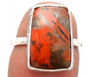Natural Red Brecciated Jasper Ring size-7 SDR162805 R-1191, 11x16 mm