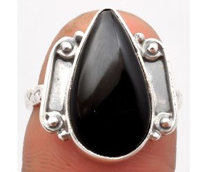 Natural Black Onyx - Brazil Ring size-7 SDR162849 R-1121, 10x18 mm