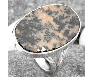 Natural Russian Honey Dendrite Opal Ring size-7 SDR162967 R-1002, 15x22 mm