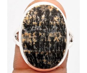 Natural Russian Honey Dendrite Opal Ring size-9 SDR162969 R-1008, 15x22 mm