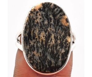Natural Russian Honey Dendrite Opal Ring size-8 SDR163017 R-1002, 15x23 mm