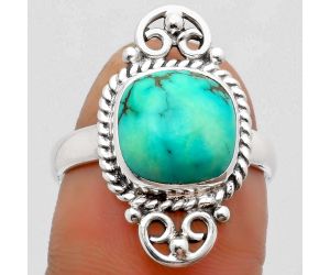 Lucky Charm Tibetan Turquoise Ring size-7.5 SDR163148 R-1500, 10x10 mm