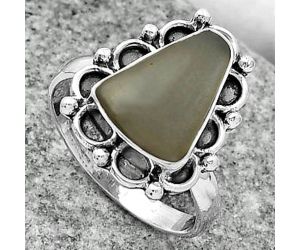 Natural Gray Moonstone Ring size-8 SDR163366 R-1092, 10x13 mm