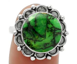 Natural Green Matrix Turquoise Ring size-8 SDR163382 R-1092, 13x13 mm
