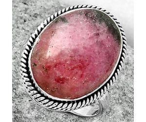 Natural Rhodonite Ring size-8 SDR163412 R-1009, 14x19 mm