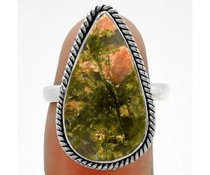 Natural Unakite Ring size-8 SDR163418 R-1009, 12x23 mm