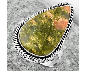 Natural Unakite Ring size-8 SDR163418 R-1009, 12x23 mm