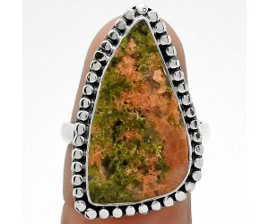 Natural Unakite Ring size-8 SDR163450 R-1071, 13x24 mm