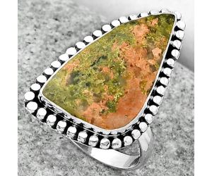 Natural Unakite Ring size-8 SDR163450 R-1071, 13x24 mm