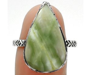Natural Serpentine Ring size-9 SDR163527 R-1191, 13x22 mm