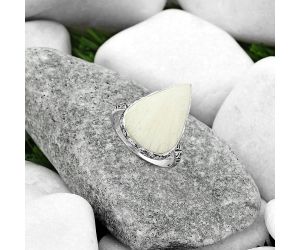 Natural White Scolecite Ring size-9 SDR163545 R-1191, 14x21 mm