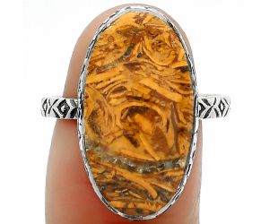 Natural Coquina Fossil Jasper - India Ring size-9 SDR163559 R-1191, 12x22 mm